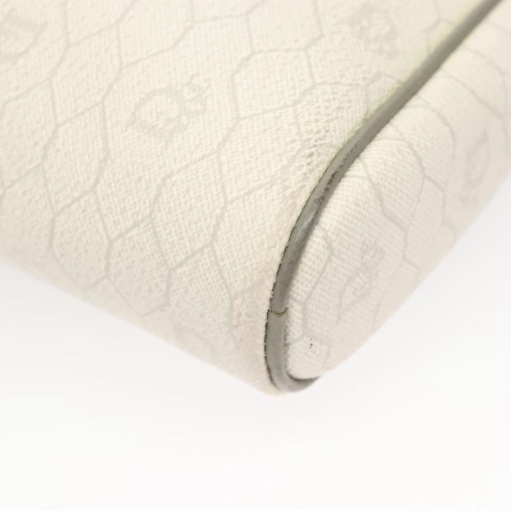 Christian Dior Honeycomb Canvas Shoulder Bag PVC White Gold Auth sw752 - Picture 11 of 16